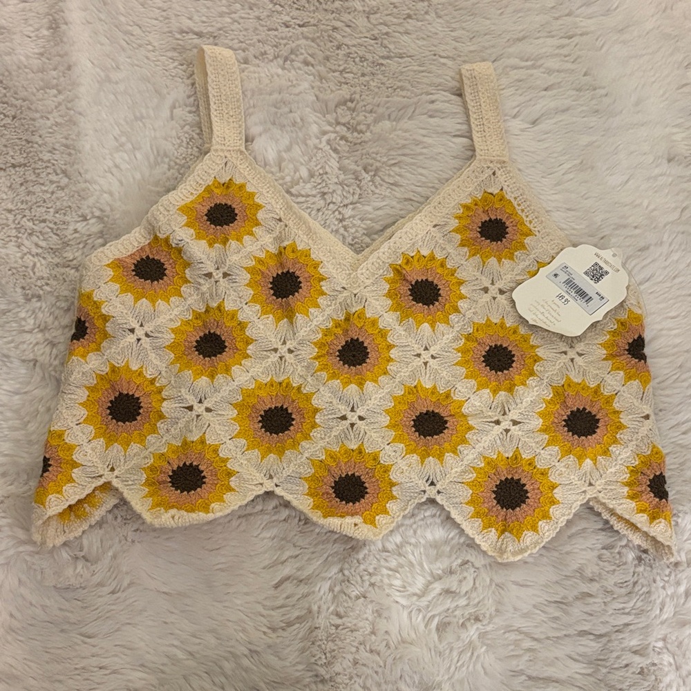 Altar'd State Sunflower Crochet Crop Top